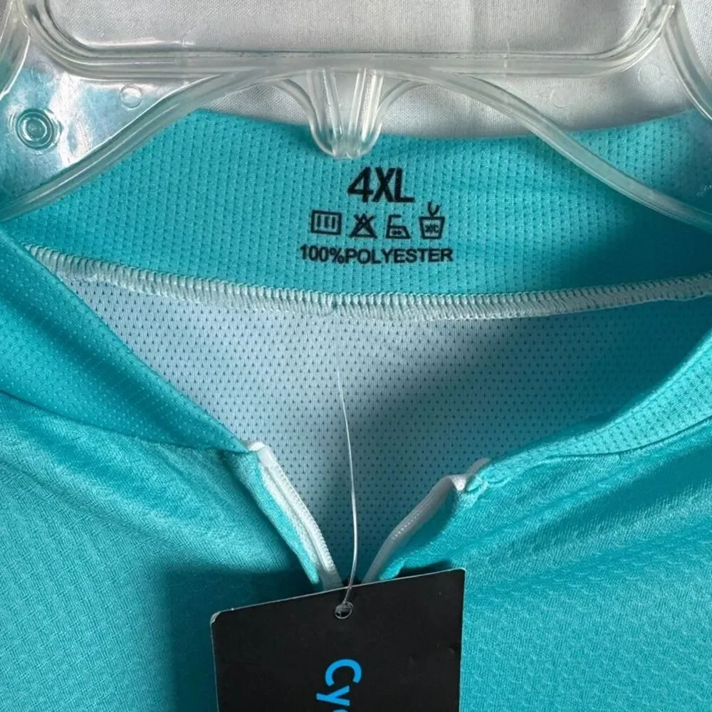 Cycle-Run Cycling Jersey Jacket Women’s 4XL Aqua Blue Zip Front NEW